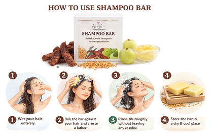 Natural Herbal Shampoo Bar with Shikakai, Amla & Fenugreek | Mango Butter Nourishing Hair Cleanser | Plastic-Free | Handmade