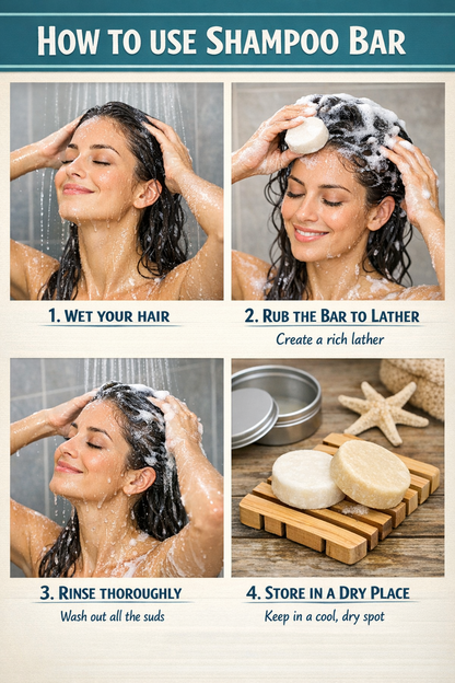 Moringa & Spirulina Shampoo Bar – Natural Herbal Hair Cleanser with Cocoa Butter & Tea Tree Oil | Sulfate-Free | 80g