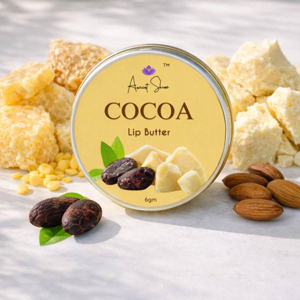 Cocoa Lip Butter with Beeswax & Almond Oil | Deep Moisturising Natural Lip Balm | Hydrating & Nourishing | 6g