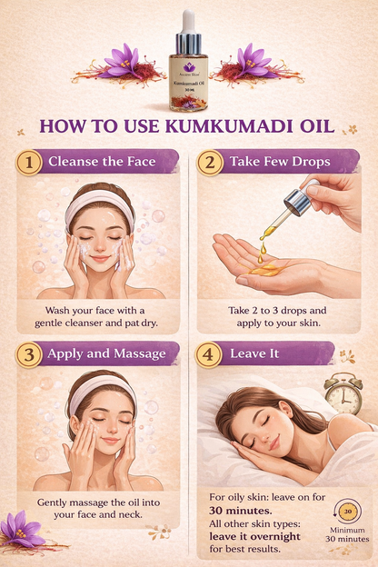 Kumkumadi Oil 30ml – Ayurvedic Face Oil for Glowing Skin | Brightening, Anti-Ageing & Pigmentation Care