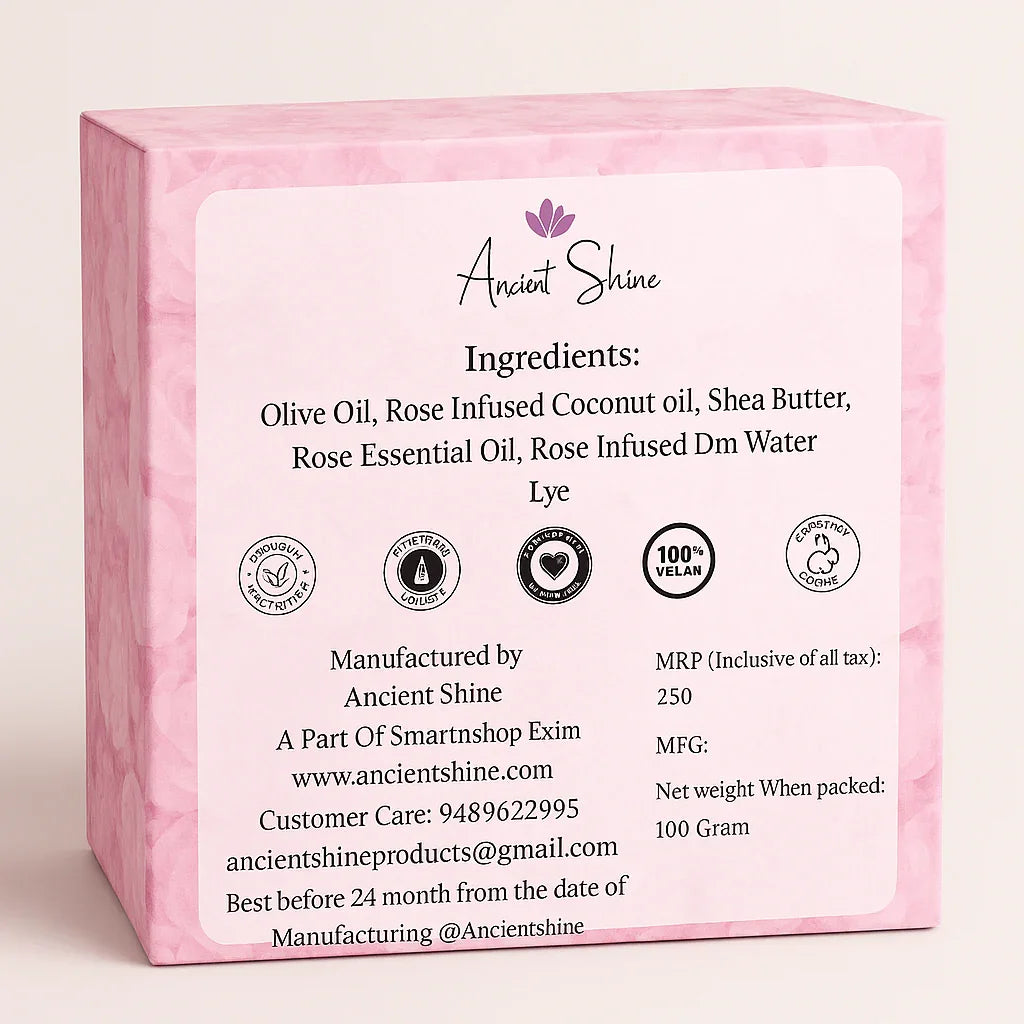 Ancient Shine Handmade Rose Soap - Cold Process Beauty