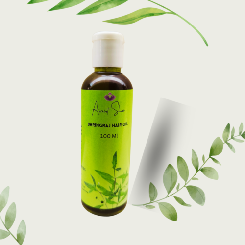 Ancient Shine Bhringraj Hair Oil in a green bottle for nourishing and promoting hair growth, handmade bhringraj oil for hair growth