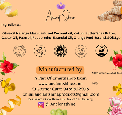 Nalangu Maavu Soap-நலங்கு மாவு சோப்பு Handmade Cold Process - Ancient Shine