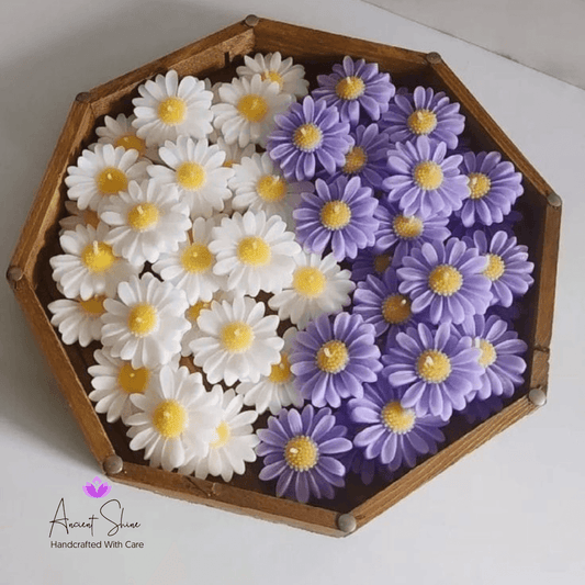 Daisy Flower Candles | 4 pieces Floating candles | Soy wax scented premium candle | Handcrafted Floral Soy Wax Candles, Aromatherapy, Eco-Friendly, Ideal for Home Decor - Ancient Shine