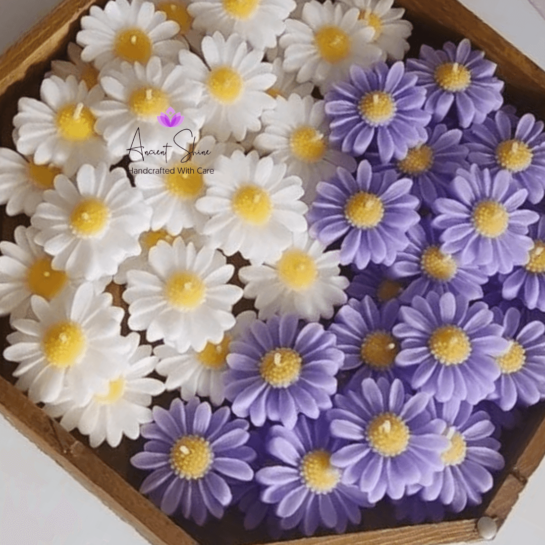 Daisy Flower Candles | 4 pieces Floating candles | Soy wax scented premium candle | Handcrafted Floral Soy Wax Candles, Aromatherapy, Eco-Friendly, Ideal for Home Decor - Ancient Shine