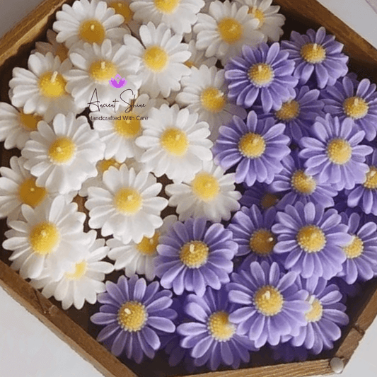 Daisy Flower Candles | 4 pieces Floating candles | Soy wax scented premium candle | Handcrafted Floral Soy Wax Candles, Aromatherapy, Eco-Friendly, Ideal for Home Decor - Ancient Shine
