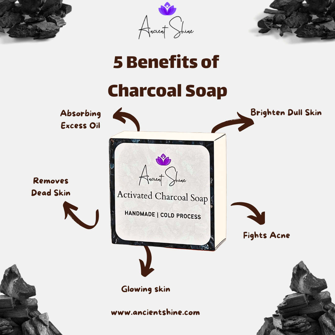 Charcoal Soap-சார்கோல் சோப்பு for Glowing Skin & Acne Control - Ancient Shine