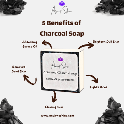 Charcoal Soap-சார்கோல் சோப்பு for Glowing Skin & Acne Control - Ancient Shine