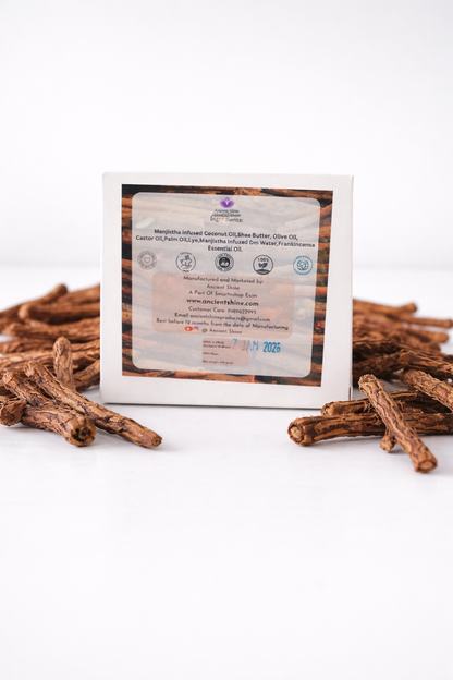 Ancient Shine Manjistha Soap – Handmade Cold Process Herbal Bath Soap | Natural Skin Brightening | Reduces Pigmentation & Dark Spots