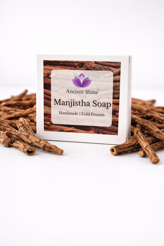 Ancient Shine Manjistha Soap – Handmade Cold Process Herbal Bath Soap | Natural Skin Brightening | Reduces Pigmentation & Dark Spots